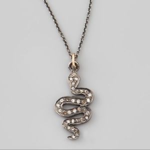 Zoe Chicco Black Diamond Snake Pendant Necklace